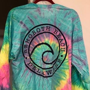Custom Tye dyed Rehoboth Beach Long-sleeve-T